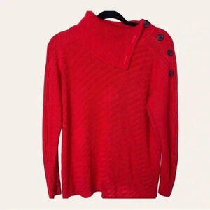 WOMEN’S LIZ CLAIBORNE SWEATER TURTLE NECK WITH FAUX BUTTONS SIZE‎ LARGE